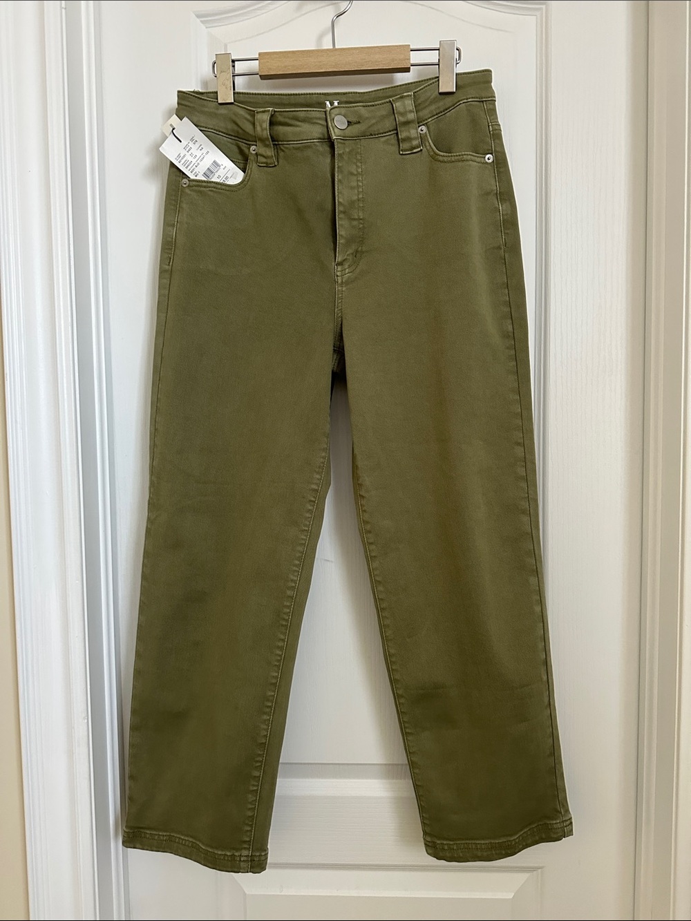 Melanie Lyne Olive Green Straight-Leg Jeans